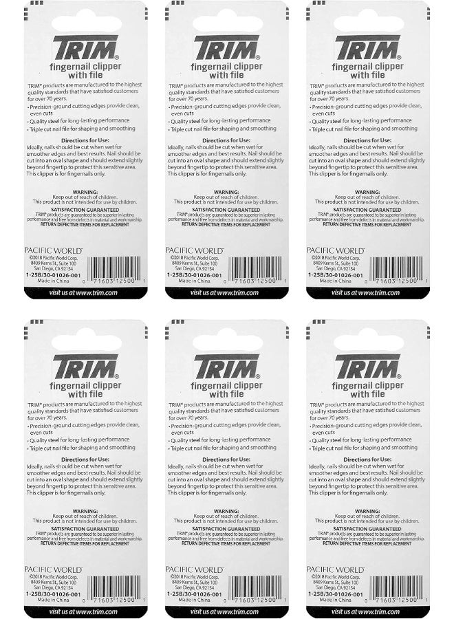 Trim Nailcare Fingernail Steel Clipper with File, Item Number 12500 (Pack of 6) - Image 2